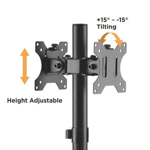 BRATECK Βάση γραφείου LDT40-G02 για 2 οθόνες 17 - 32, 8kg LDT40-G02