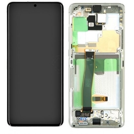 Samsung Galaxy S20 Ultra 5G Lcd+Touch Screen+Frame White No Camera ORIGINAL