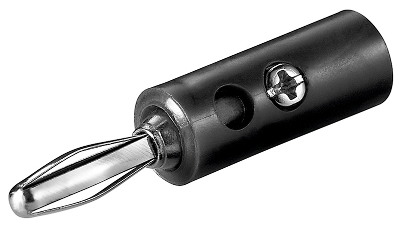 GOOBAY βύσμα μπανάνα plug 11373, αρσενικό 4.5mm, μαύρο, 10τμχ 11373