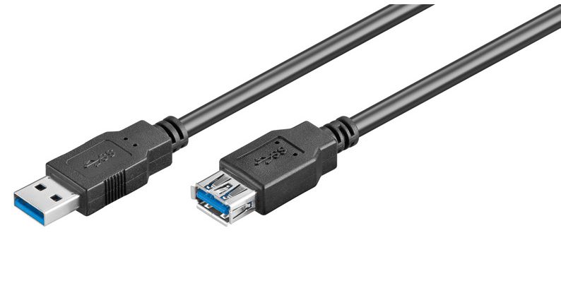 GOOBAY καλώδιο USB 3.0 σε USB (F) 93998, copper, 1.8m, μαύρο 93998