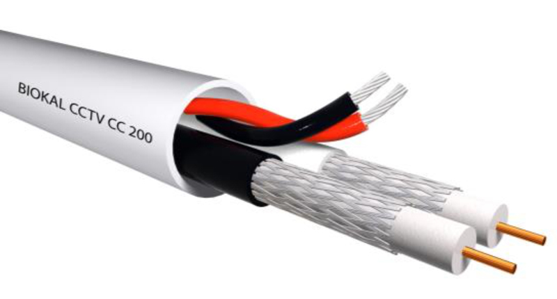 ACCORDIA καλώδιο CCTV CC-200, 2x Mini RG59/2x 0.50mm2, 75Ω, White, 100m CC-200