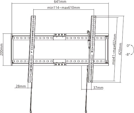 BRATECK Επιτοίχια βάση LP72-46T, για οθόνη 37-80, έως 75kg LP72-46T