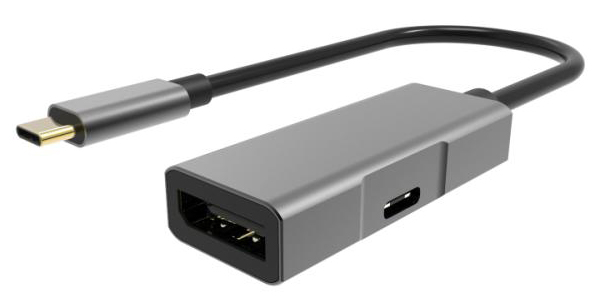 POWERTECH αντάπτορας USB-C σε DisplayPort PTH-054, 65W PD, 4K, γκρι PTH-054