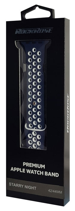 ROCKROSE band σιλικόνης Starry Night για Apple Watch 42/44mm, μπλε RRBAWSNBL