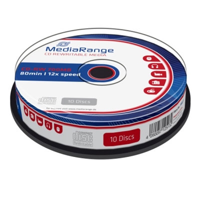 MediaRange CD-RW 80 700MB 12x Cake Box x 10 (MR235)