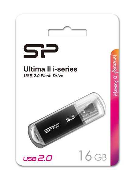 SILICON POWER USB Flash Drive Ultima II-I, 16GB, USB 2.0, μαύρο SP016GBUF2M01V1K