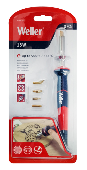 WELLER kit πυρογράφος WLIWBK1523C, 25W, έως 425°C, 8τμχ WLIWBK1523C