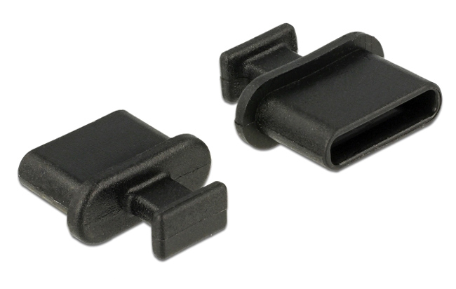 DELOCK κάλυμμα προστασίας για θύρα USB-C 64013 με λαβή, μαύρο, 10τμχ 64013