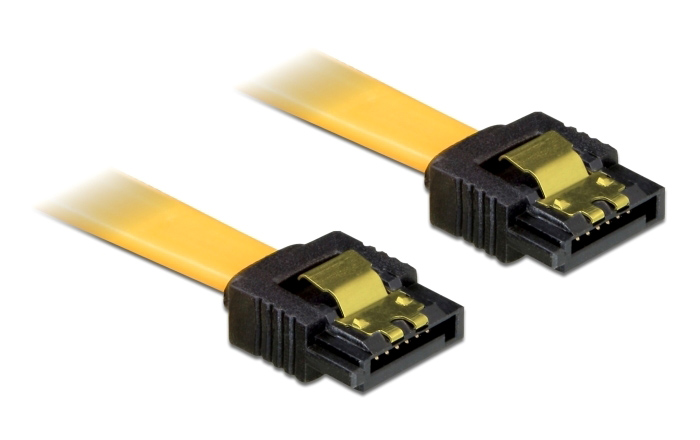 DELOCK καλώδιο SATA 82473, 3Gb/s, 30cm, κίτρινο 82473