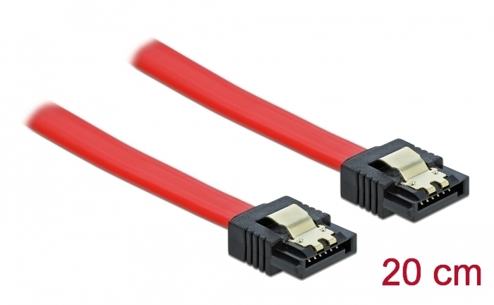 DELOCK καλώδιο SATA 82675, 6 Gb/s, 20cm, κόκκινο 82675