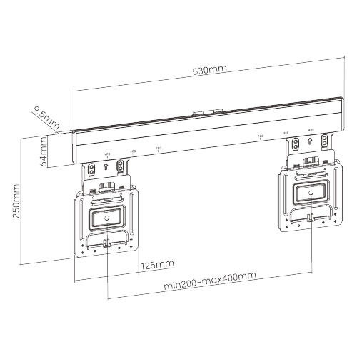 BRATECK επιτοίχια βάση τηλεόρασης LED-1944, 32-65, έως 75kg, ultra slim, fixed LED-1944