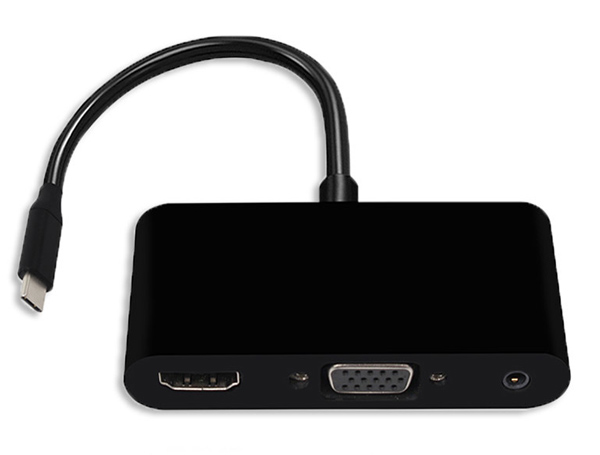 POWERTECH  USB-C  HDMI & VGA CAB-UC064, 4K/30Hz,  CAB-UC064