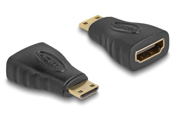 DELOCK αντάπτορας mini HDMI σε HDMI 65244, gold plated, μαύρος 65244