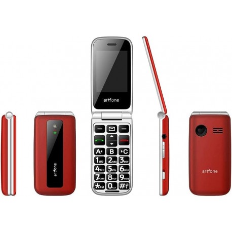 Artfone F20 Dual Sim 2.4 GSM Flip Phone Red (Ελληνικό Μενού)