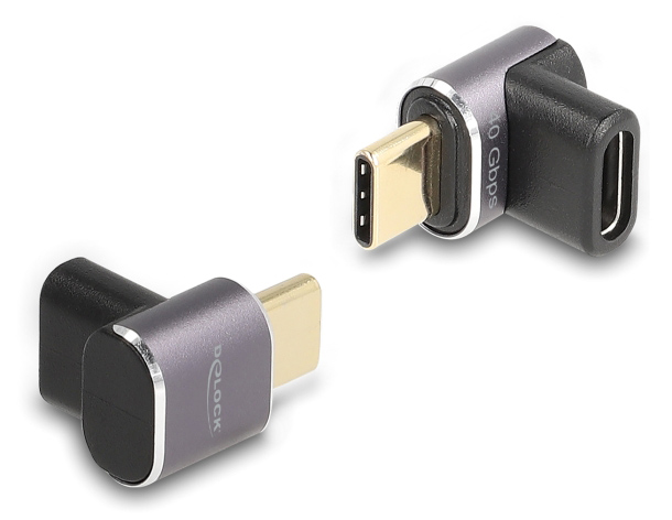 DELOCK αντάπτορας USB-C 60059, αρσενικό σε θηλυκό, 100W, 40Gbps, γκρι 60059