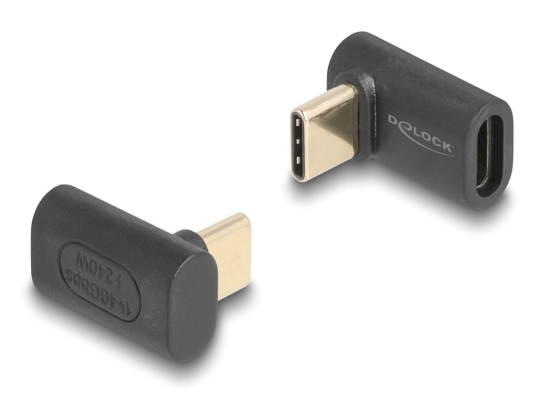 DELOCK αντάπτορας USB-C 60246, αρσενικό σε θηλυκό, 240W, 40Gbps, μαύρος 60246