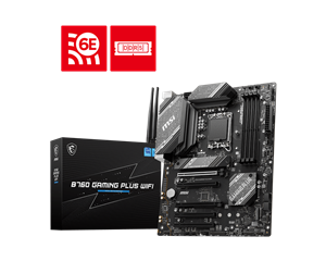 MSI MB B760 GAMING PLUS WIFI, SOCKET INTEL LGA1700 14th/13th/12th GEN CPU, CS INTEL B760, 4 DIMM SOCKETS DDR5, DP/HDMI, PCI-E GEN 4.0, 2.5G LAN, WIFI6E, ATX, 3YW