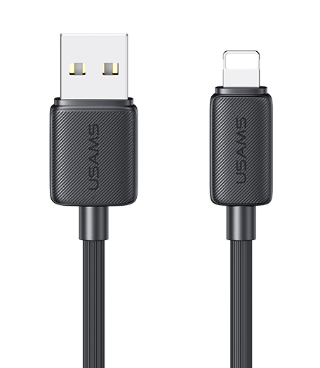 USAMS καλώδιο Lightning σε USB US-SJ689, 12W, 480Mbps, 1m, μαύρο SJ689USB01