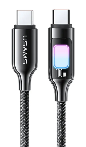 USAMS καλώδιο USB-C SJ750, 100W, 480Mbps, 1.2m, μαύρο SJ750USB01