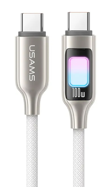 USAMS καλώδιο USB-C SJ750, 100W, 480Mbps, 1.2m, λευκό SJ750USB02