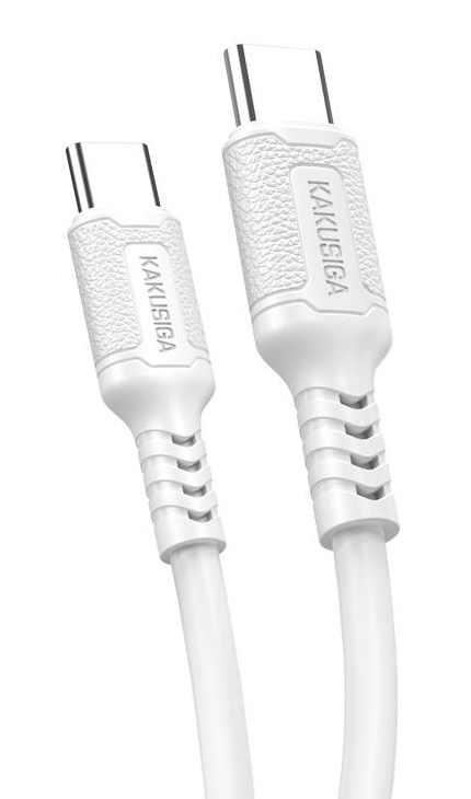 KAKUSIGA καλώδιο USB-C σε USB-C KSC-984, σιλικόνης, 60W, 480Mbps, 1m, λευκό KSC-984-CC-WH