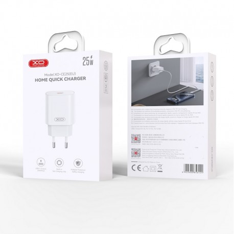 XO CE25 PD Usb-C Wall Adapter Charger 25W White