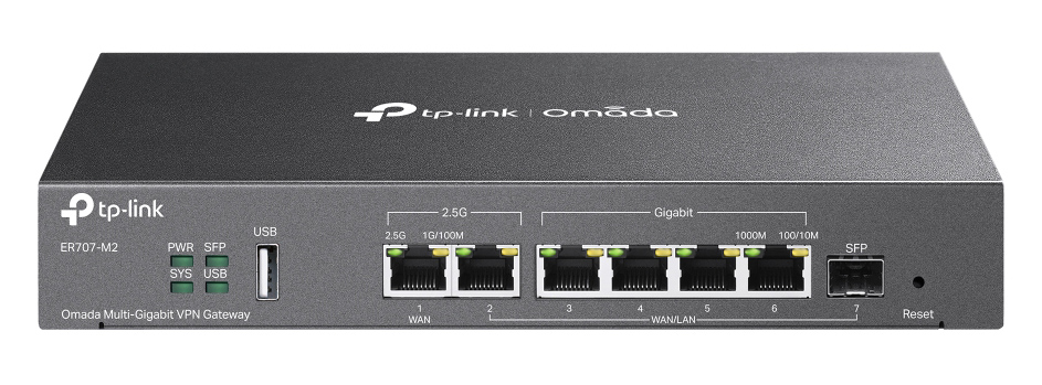 TP-LINK multi-gigabit VPN router ER707-M2, 6x Ethernet port & 1x SFP port, έως 2.5Gbps, Ver. 1.20 ER707-M2