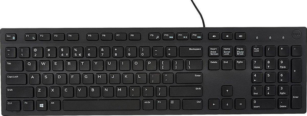 Dell KB216 Multimedia Keyboard Wired USB Black Danish New Open Box