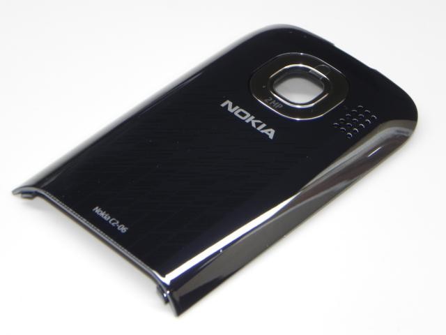 Nokia C2-06 - Battery Cover Black Chrome