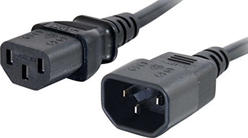 Καλώδιο τροφοδοσίας Well-Shin WS-002 IEC C13 - IEC C14 1m μαύρο