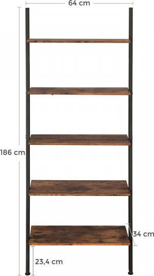 Μεταλλική Ραφιέρα - Σκάλα Τοίχου 64 x 34 x 186 cm Vasagle (LLS46BX) (VASLLS46BX)