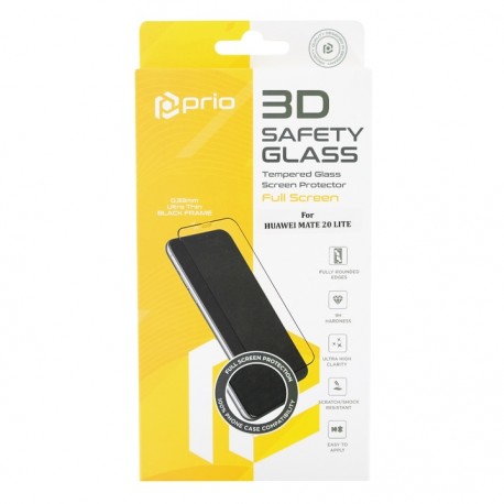 Huawei Mate 20 Lite Prio 3D Full Face Tempered Glass Black