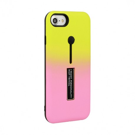Samsung Galaxy J6 2018 Vennus Ring Finger Stand Back Cover Yellow-Pink