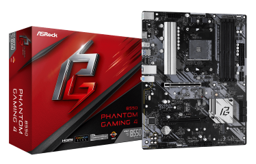 ASROCK MB B550 PHANTOM GAMING 4, SOCKET AMD AM4, CS AMD B550, 4 DIMM SOCKETS DDR4, HDMI, PCI-E GEN 4.0, GIGABIT LAN, ATX, 2YW.
