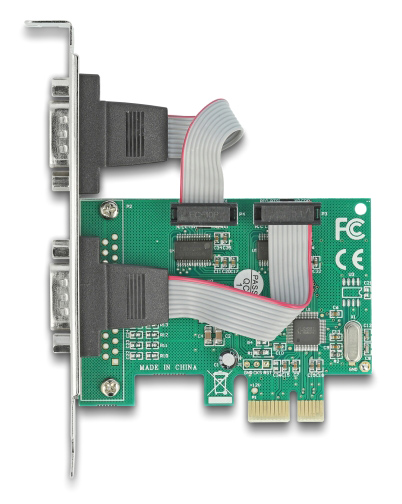 DELOCK κάρτα επέκτασης PCIe σε 2x RS-232 90007, 921.6Kbps 90007