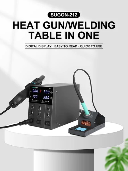 SUGON σταθμός συγκόλλησης 212 με κολλητήρι & air gun, 760W, 200-450 °C SGN-212