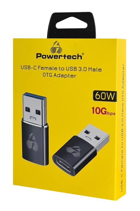 POWERTECH αντάπτορας USB 3.0 σε USB-C PTR-0147, 10 Gbps, 60W, γκρι PTR-0147