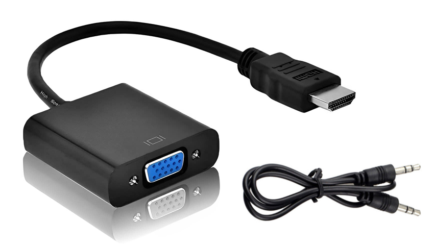 POWERTECH αντάπτορας HDMI σε VGA CAB-H071, με audio jack, μαύρο, 0.20m CAB-H071