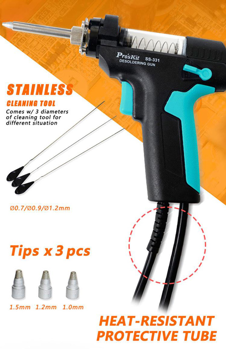 PROSKIT σταθμός αποκόλλησης SS-331B με οθόνη, 140W, 160~480 °C SS-331B