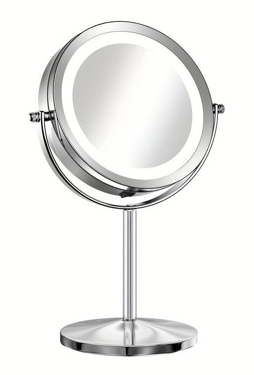 HOME USE επιτραπέζιος καθρέφτης HUH-0185 με LED φως, 1x/5x zoom, ασημί HUH-0185