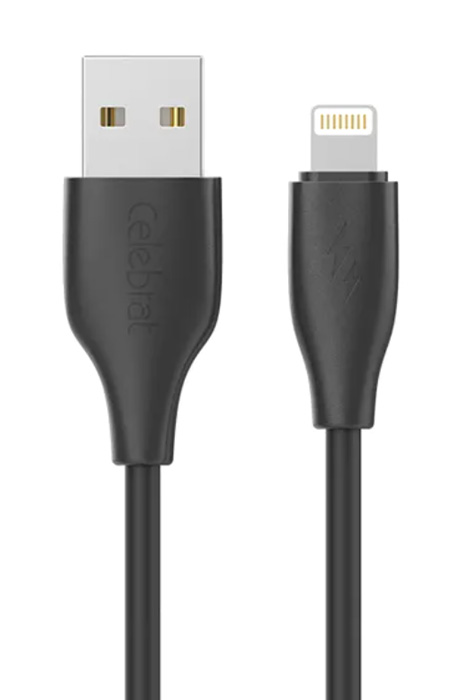 CELEBRAT καλώδιο Lightning σε USB CB-31, 15W, 480Mbps, 1m, μαύρο CB-31A-L-BK