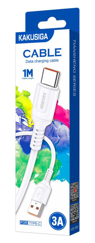 KAKUSIGA καλώδιο USB-C σε USB KSC-805, 15W, 480Mbps, 1m, λευκό KSC-805-C-WH