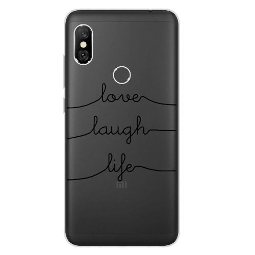 Θήκη iNOS TPU Art Theme Love-Laugh-Life (Redmi Note 6 Pro)
