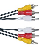 POWERTECH καλώδιο 3x RCA σε 3x RCA CAB-R004, 1.5m, μαύρο CAB-R004