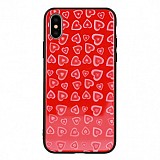 Apple iPhone XS Max Vennus Heart Glass Silicone Red