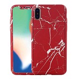 360 Full Cover Marble & Temp.Glass iPhone XS MAX MC12 Red