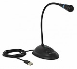 DELOCK μικρόφωνο με βάση και mute button 65871, USB, 1.7m, μαύρο 65871