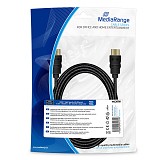  MediaRange HDMI High Speed with Ethernet connection cable, gold-plated contacts, 18 Gbit/s data transfer rate, 3.0m, cotton, black (MRCS198)