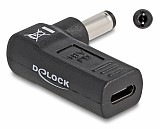 DELOCK αντάπτορας τροφοδοσίας 60010, USB-C σε 5.5x2.1mm, 90°, μαύρος 60010