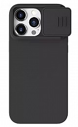 NILLKIN θήκη CamShield Silky Silicone για iPhone 15 Pro, μαύρη 6902048266490